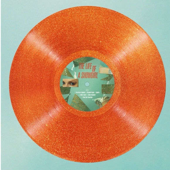 TLOAS Life of a Showgirl Sweat & Vanilla Orange Glitter Vinyl with CD Poster - Picture 3 of 13